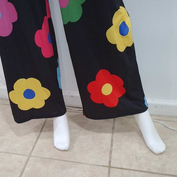 Floral Black Wide Leg Jumpsuit - Picture 5 of 12